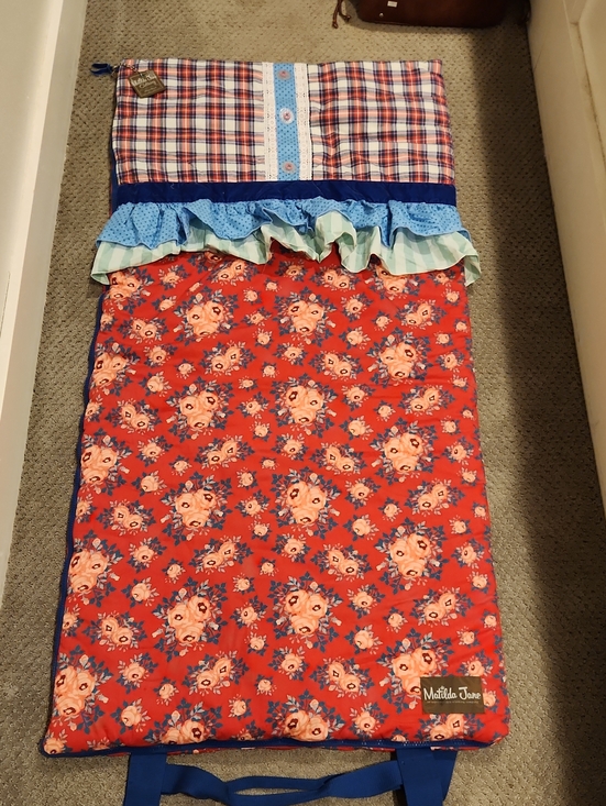 Matilda Jane Other - NEW Matilda Jane Red Floral Sleeping Bag with Blue & Mint Ruffles